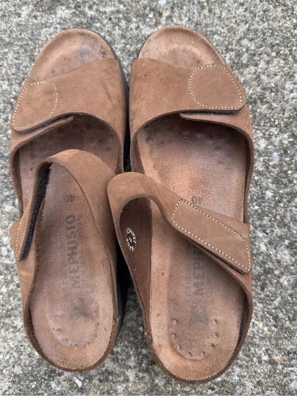 Mephisto Men’s Brown Suede Dual-Strap Comfort Sandal